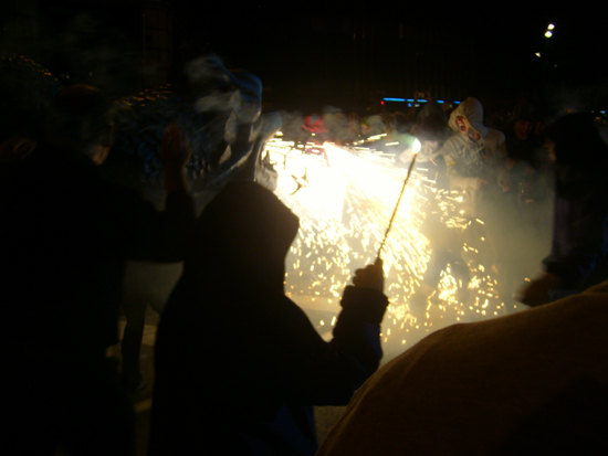 one of La Mercè's fire-breathing dragons