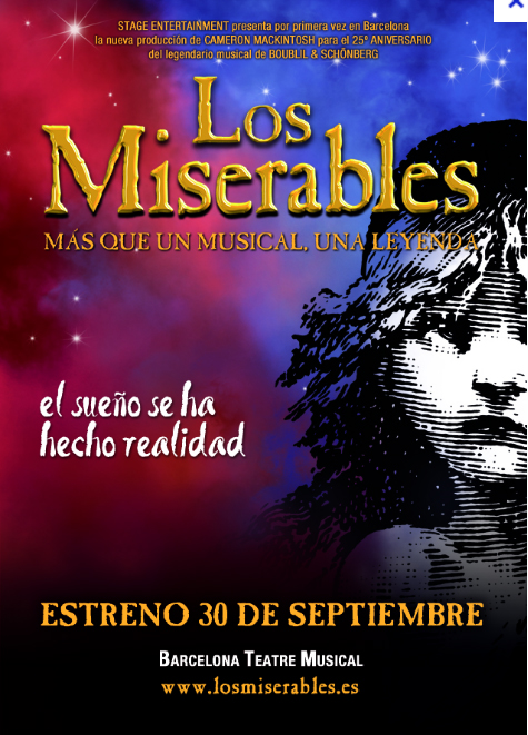 Los Miserables poster in Barcelona